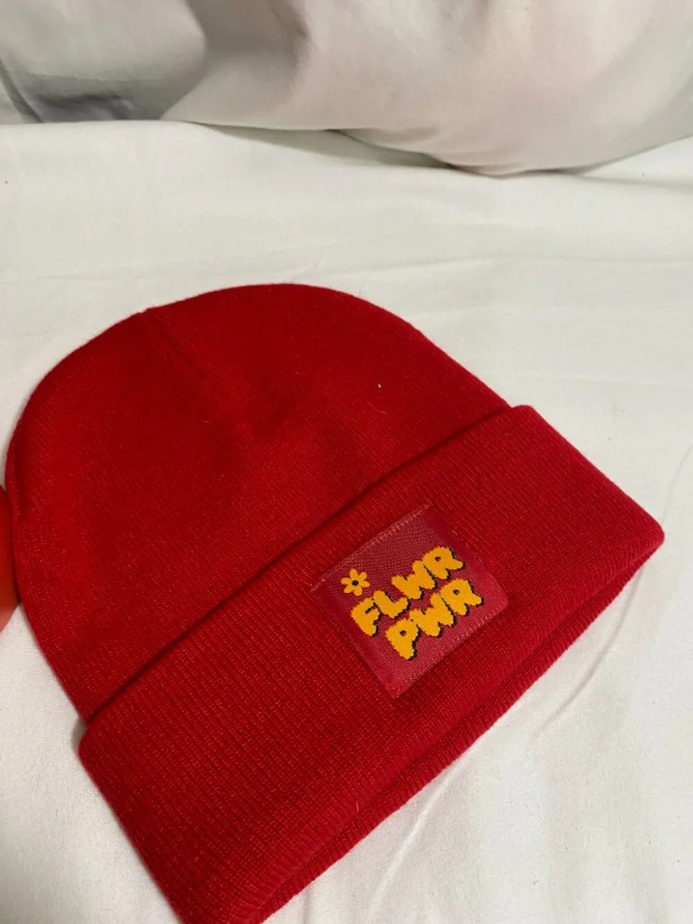 FLWR PWR Red Beanie & Matching Insulated Water Bottle Set Stay Hydrated